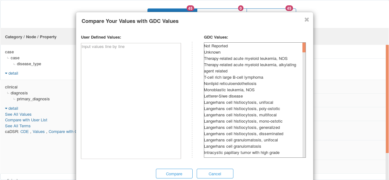 GDC search general squamous see all values