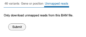 Selecting unmapped reads